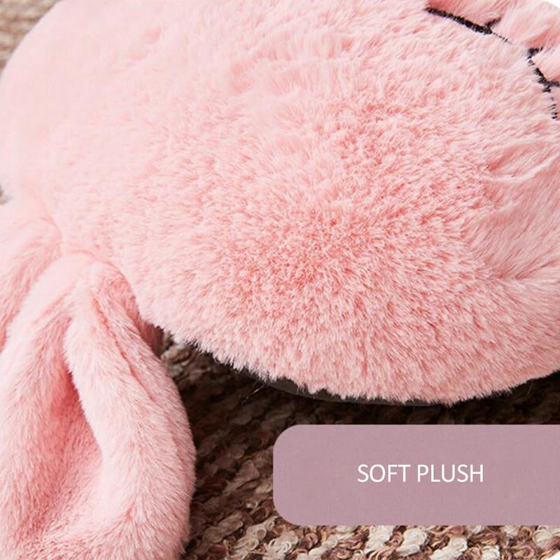 Smart Plush Slippers – Heating Foot Warmer with Rabbit Print
