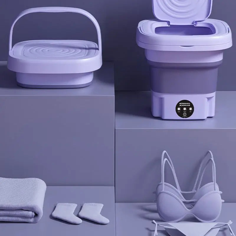 Foldable Mini Washer – Portable 8L Washing Machine with Spin Dry