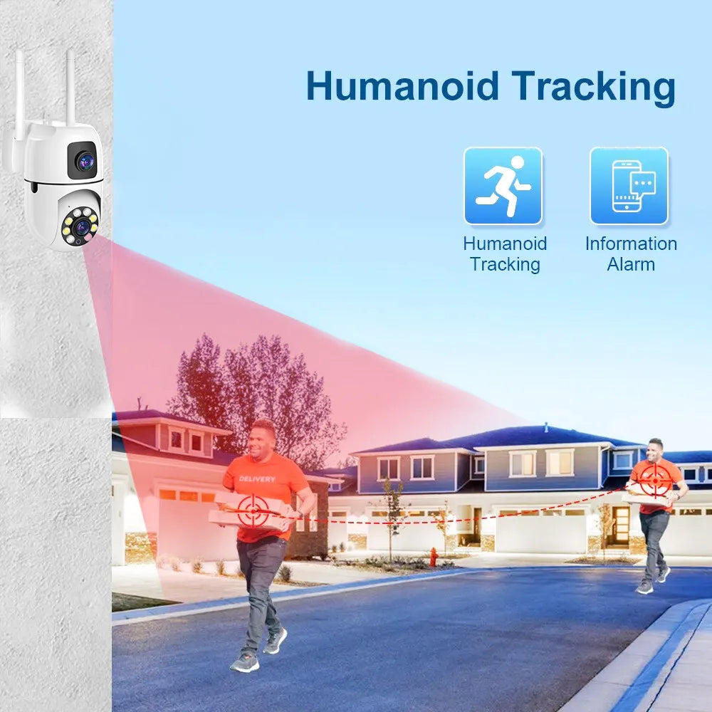 8MP Dual-Lens WiFi Rotating Security Camera - Auto Tracking