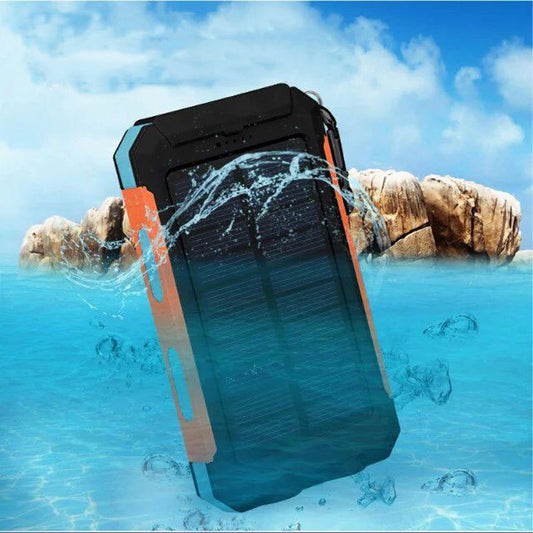 Solar Power Bank 20000mAh – Outdoor Charger with Compass & Dual Flashlights