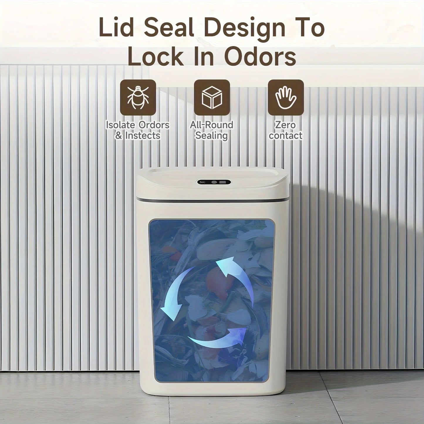 Auto-Sensor Trash Can – Hands-Free OdorLock Bin