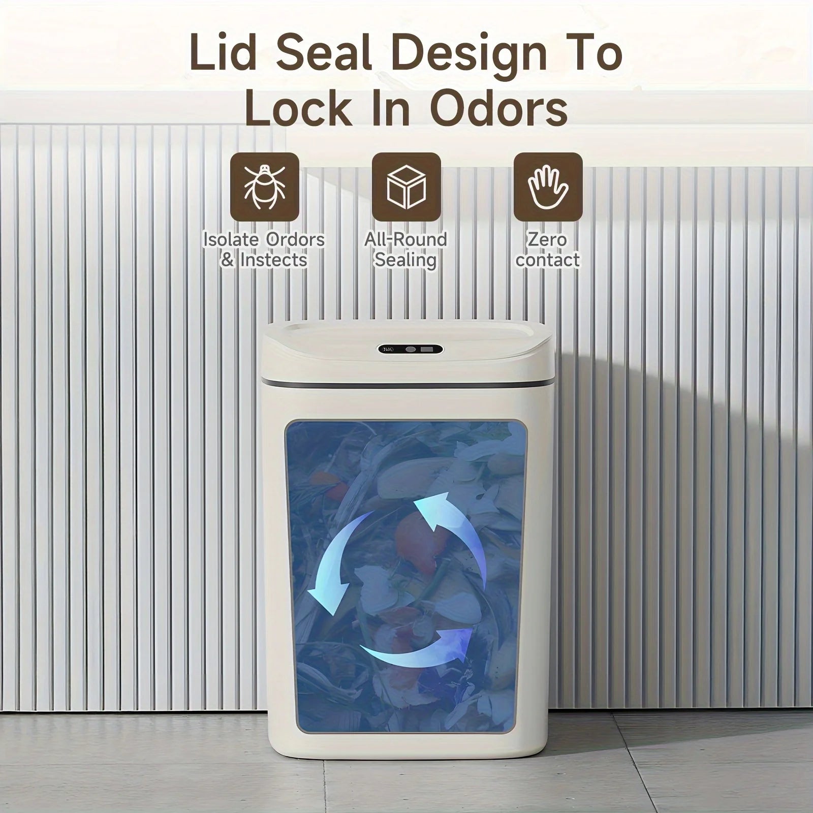Auto-Sensor Trash Can – Hands-Free OdorLock Bin