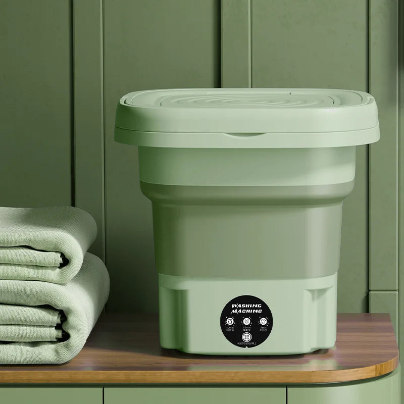 Foldable Mini Washer – Portable 8L Washing Machine with Spin Dry