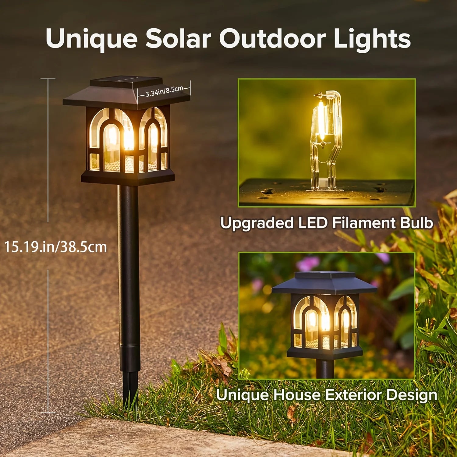 Retro Solar Path Lights – Warm White LED