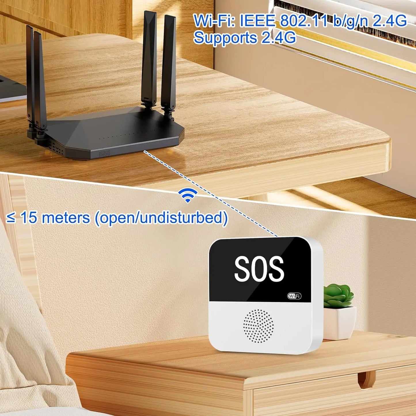 Smart SOS Alert System – WiFi Emergency Call Button for Seniors