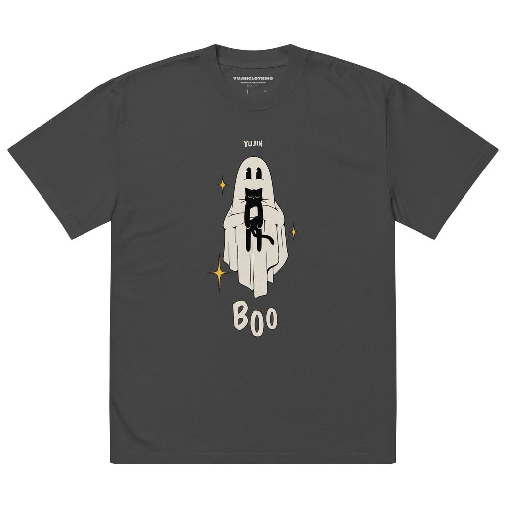 Boo! Cat Oversized Faded T-Shirt