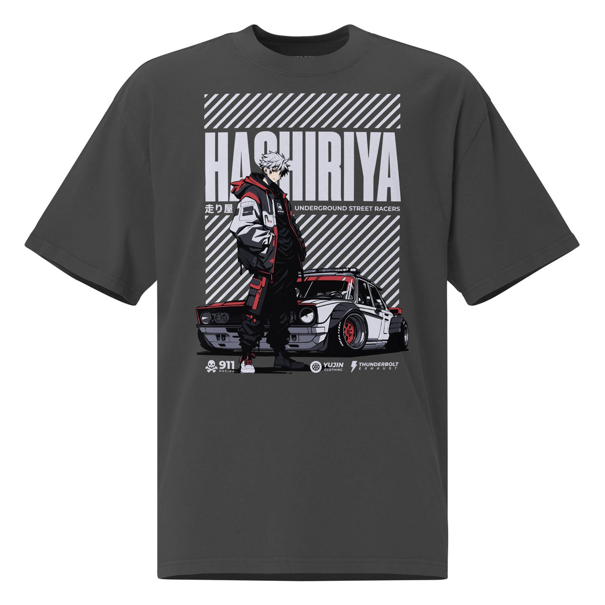 Hashiriya Oversized Faded Car T-Shirt