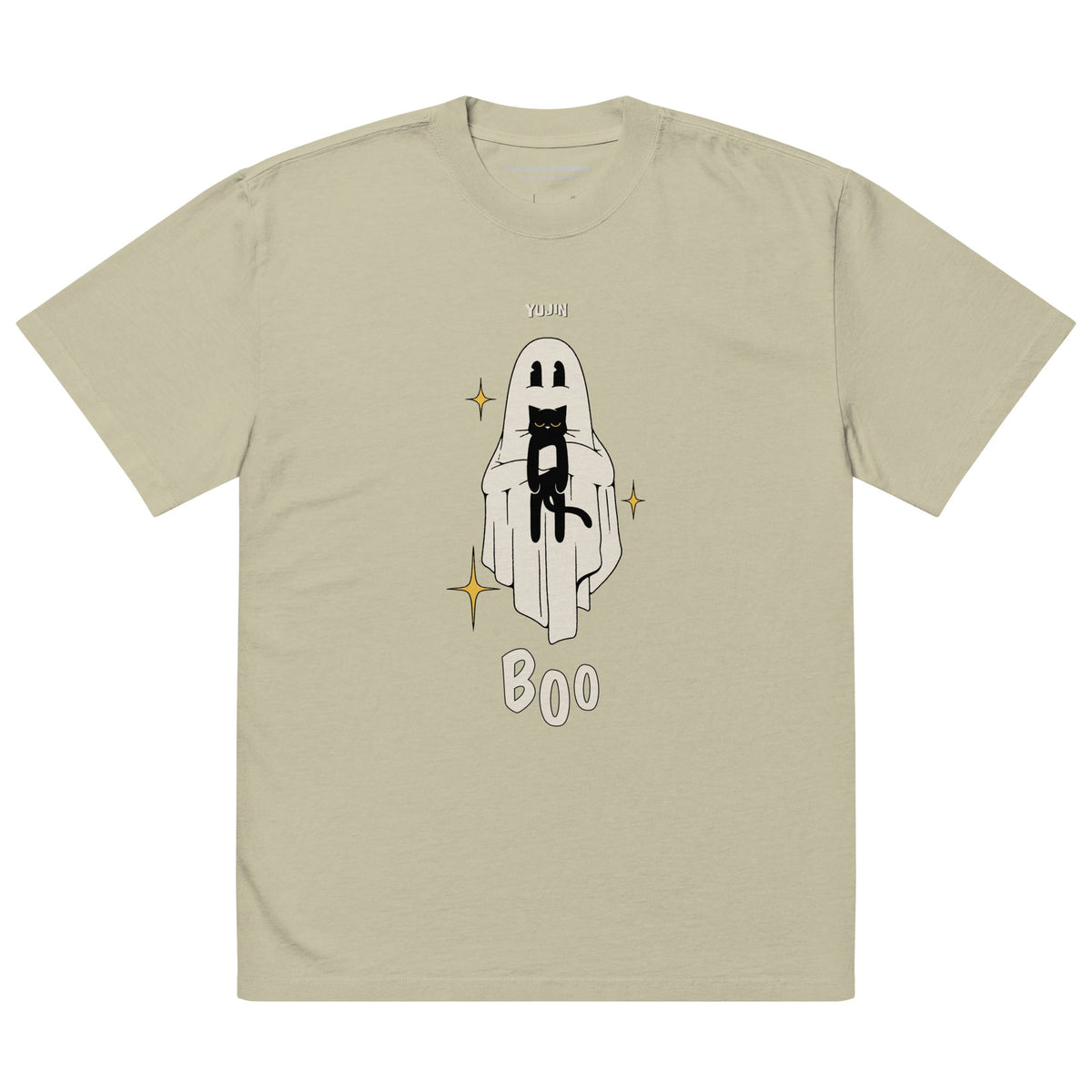 Boo! Cat Oversized Faded T-Shirt