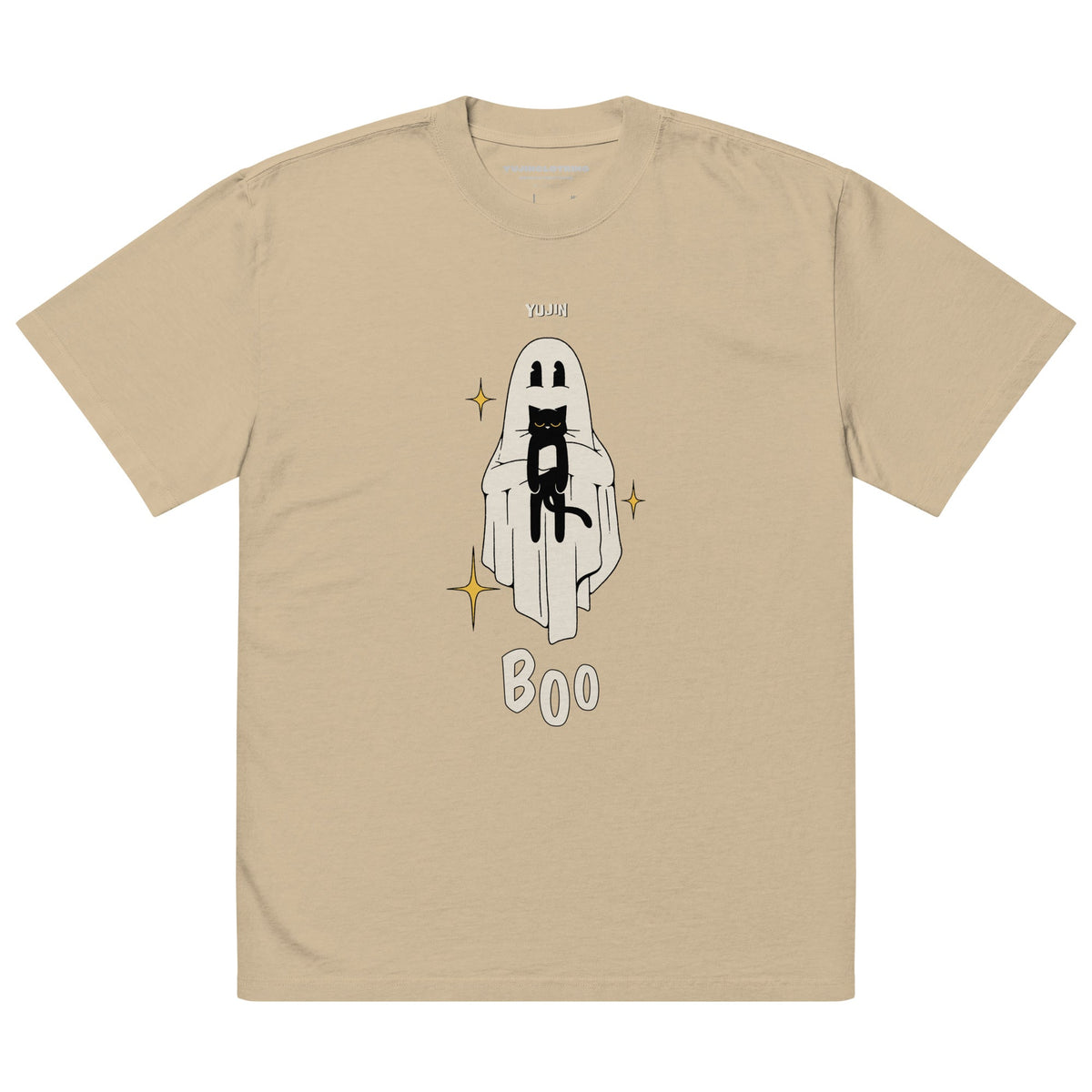 Boo! Cat Oversized Faded T-Shirt