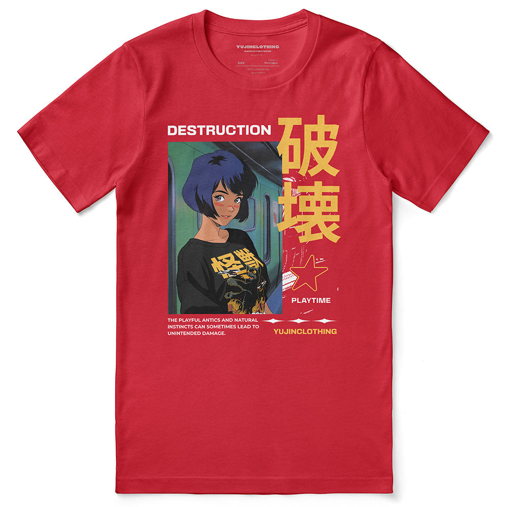 Cat Destroyer And Girl T-Shirt