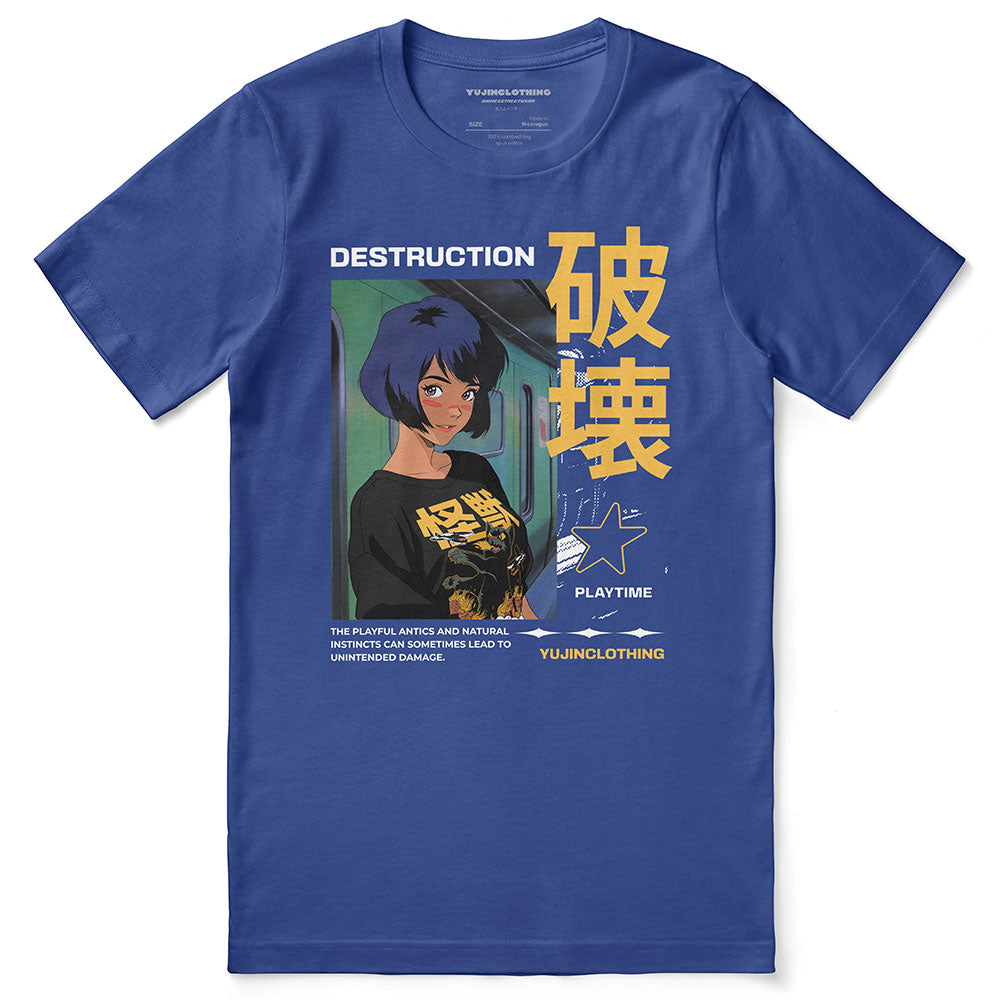 Cat Destroyer And Girl T-Shirt